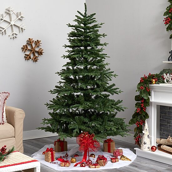 Nearly Natural Montreal Faux 7 Foot Pre-Lit Spruce Christmas Tree