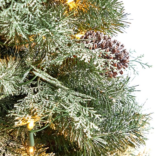 Nearly Natural Faux 4 Foot Pre-Lit Pine Christmas Tree