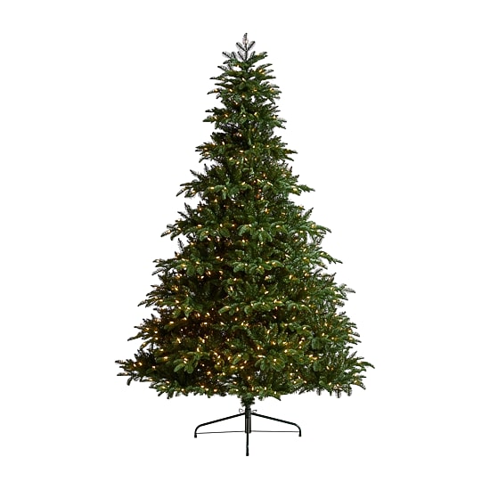 Nearly Natural Faux 8 Foot Pre-Lit Spruce Christmas Tree