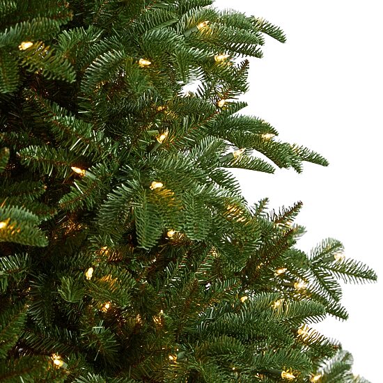 Nearly Natural Faux 8 Foot Pre-Lit Spruce Christmas Tree