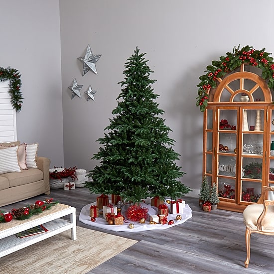 Nearly Natural Faux 8 Foot Pre-Lit Spruce Christmas Tree