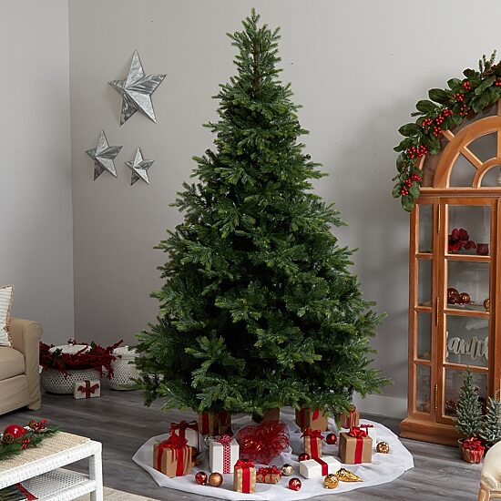 Nearly Natural Faux 9 Foot Pre-Lit Spruce Christmas Tree