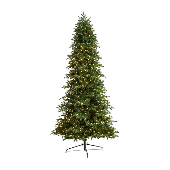 Nearly Natural Faux 9 Foot Pre-Lit Fir Christmas Tree