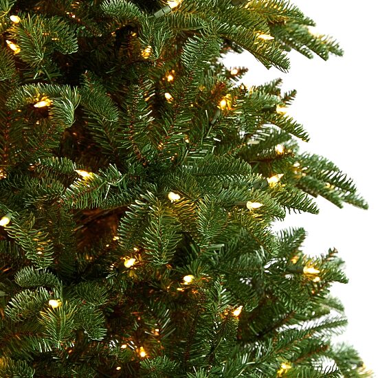 Nearly Natural Faux 9 Foot Pre-Lit Fir Christmas Tree