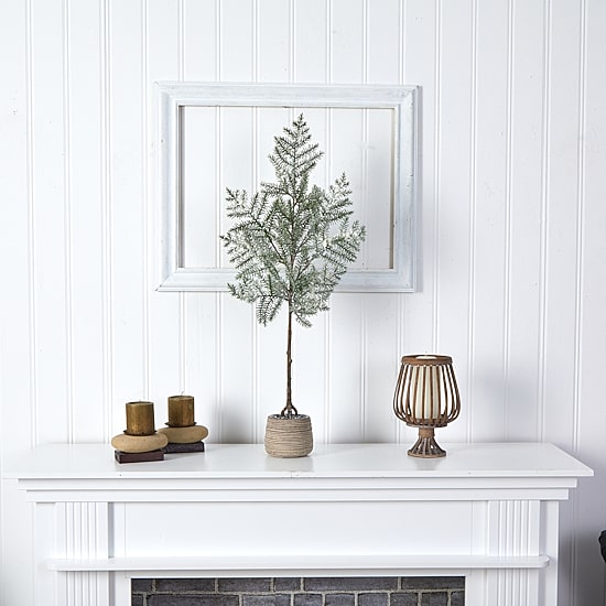 Nearly Natural Frosted In Planter 3 Foot Pine Christmas Tree