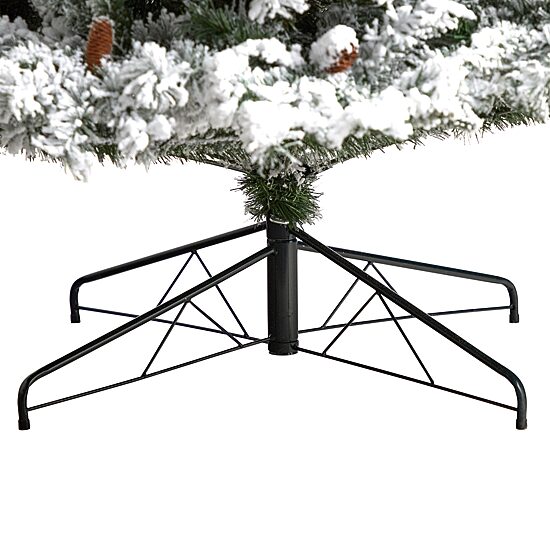 Nearly Natural Flocked Mountain Faux 9 Foot Pre-Lit Pine Christmas Tree