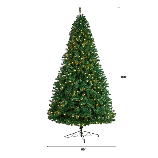 Nearly Natural Northern Tip Faux 9 Foot Pre-Lit Christmas Tree
