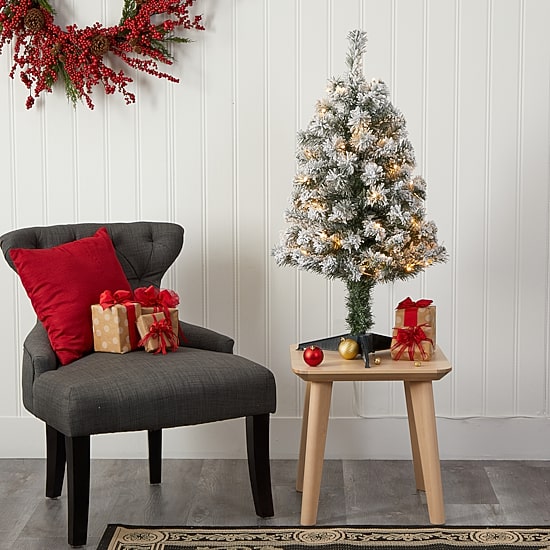 Nearly Natural Faux Douglas 3 Foot Pre-Lit Fir Christmas Tree