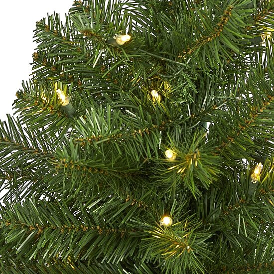 Nearly Natural Faux Douglas 4 Foot Pre-Lit Fir Christmas Tree