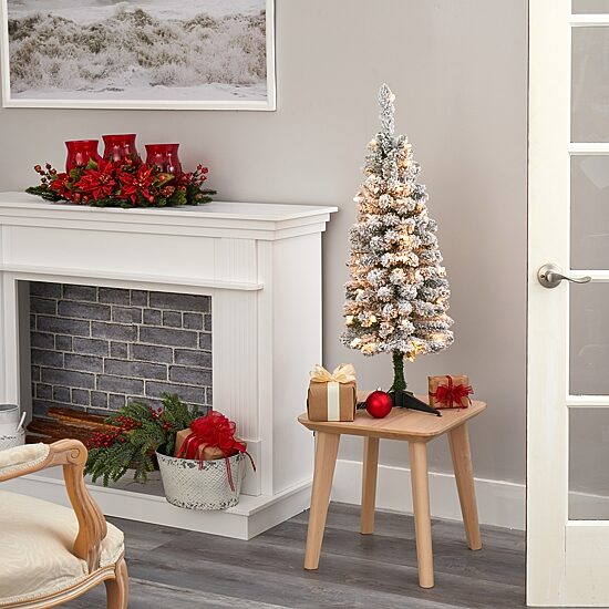 Nearly Natural Faux 3 Foot Pre-Lit Christmas Tree