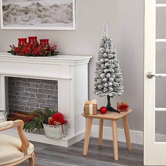 Nearly Natural Faux 3 Foot Pre-Lit Christmas Tree