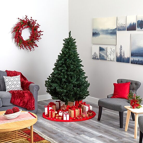 Nearly Natural Faux 6 Foot Pre-Lit Spruce Christmas Tree