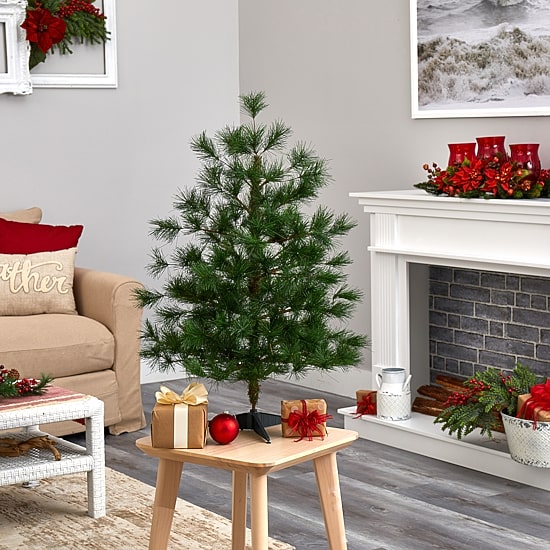 Nearly Natural Faux 3 Foot Pine Christmas Tree
