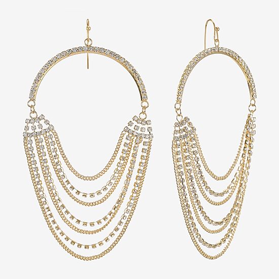 Bijoux Bar Gold Tone Womens Glass Drop Earrings
