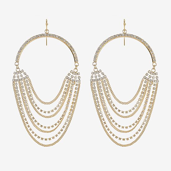 Bijoux Bar Gold Tone Womens Glass Drop Earrings