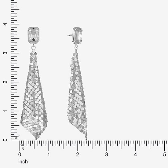 Bijoux Bar Silver Tone Womens Glass Hypoallergenic Drop Earrings