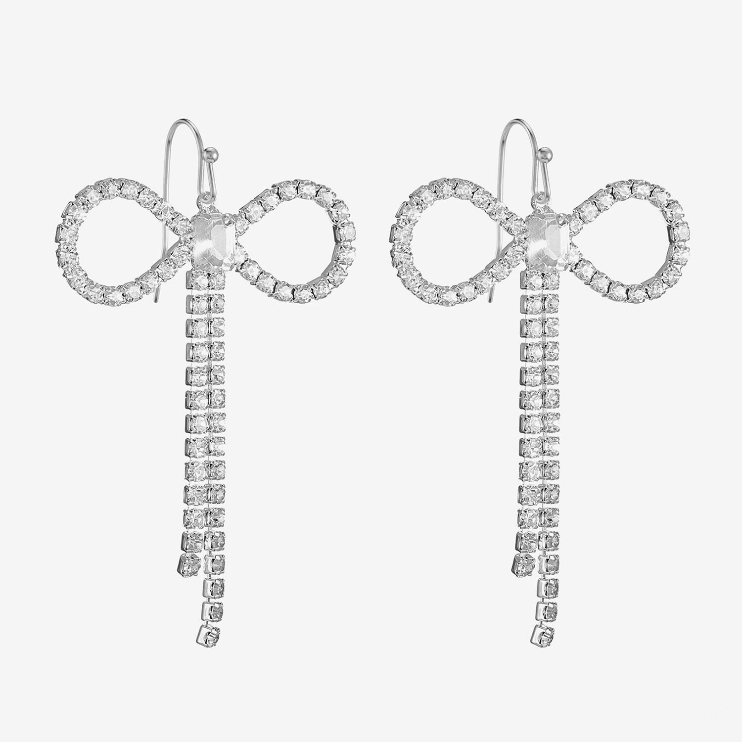 Bijoux Bar Silver Tone Womens Glass Bow Drop Earrings