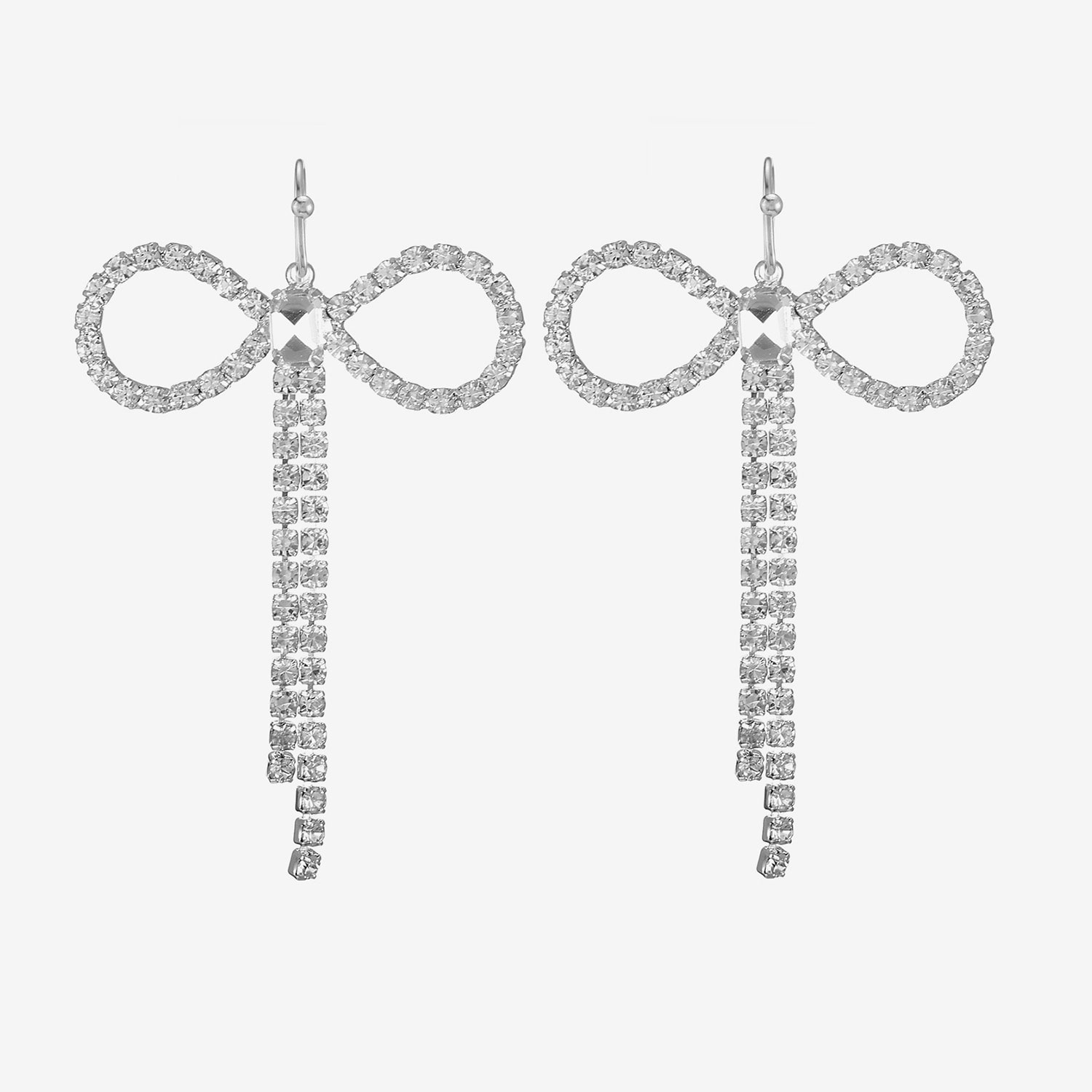 Bijoux Bar Silver Tone Womens Glass Bow Drop Earrings