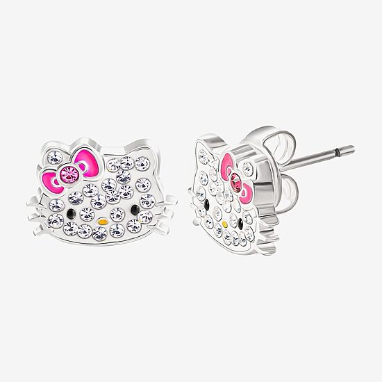 Crystal 8.6mm Bow Hello Kitty Stud Earrings