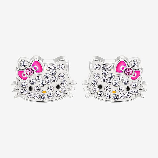 Crystal 8.6mm Bow Hello Kitty Stud Earrings