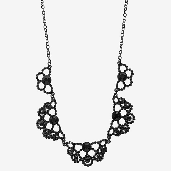 Mixit Womens Black 17 Inch Collar Necklace
