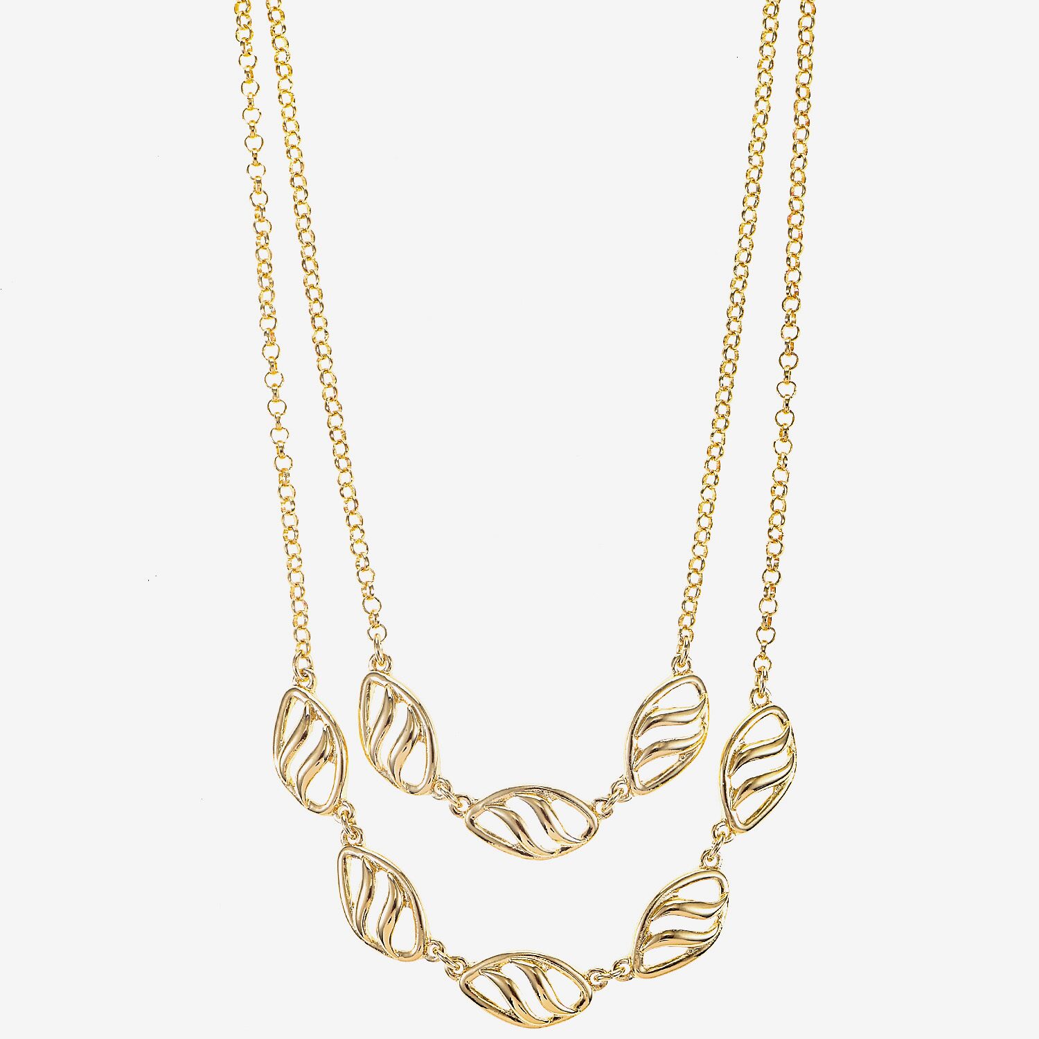 Liz Claiborne Open Work Layered Womens 17 Inch Strand Necklace