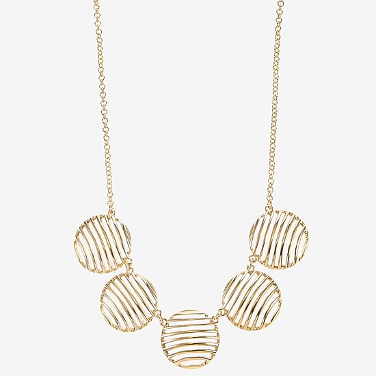 Liz Claiborne Textured Womens 17 Inch Collar Necklace