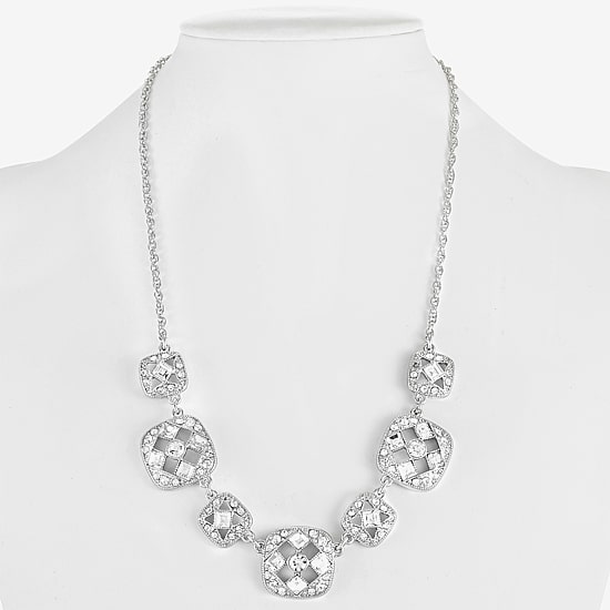 Monet Jewelry Timeless Silver Tone Womens 17 Inch Collar Necklace
