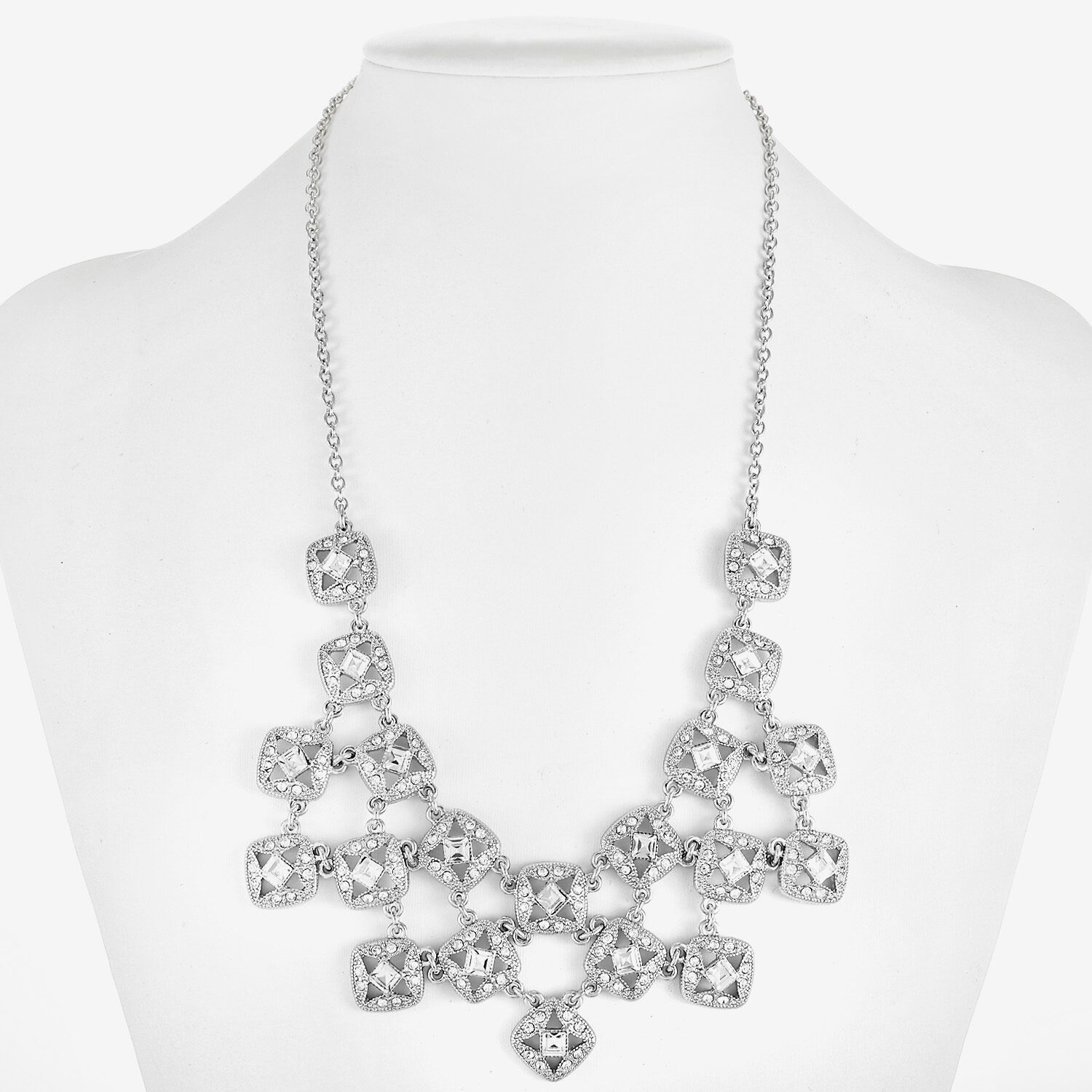 Monet Jewelry Timeless Silver Tone Womens 18 Inch Statement Necklace