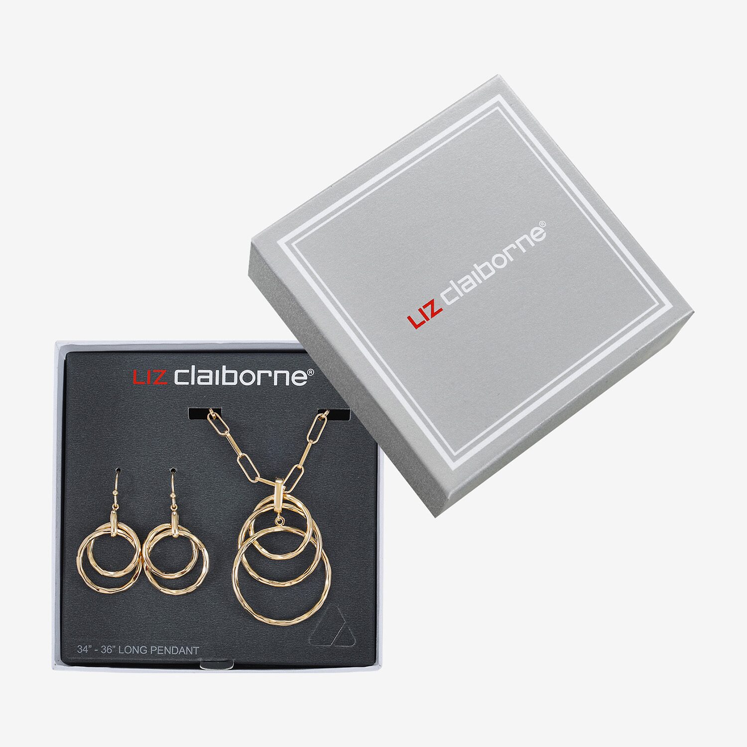Liz Claiborne Pendant Necklace And Drop Earring Womens Round 2-pc. Jewelry Set