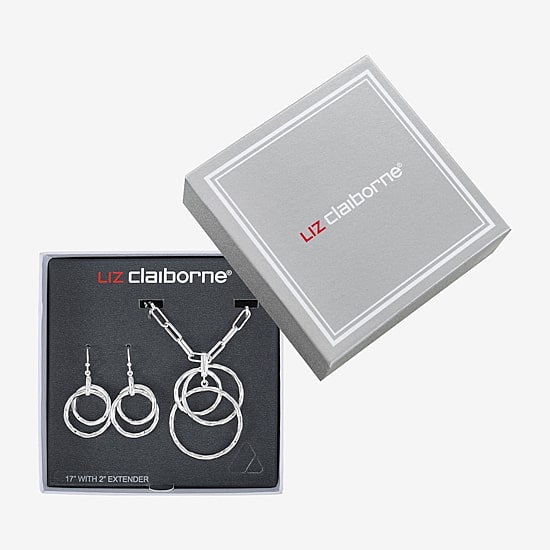 Liz Claiborne Pendant Necklace And Drop Earring Womens Round 2-pc. Jewelry Set