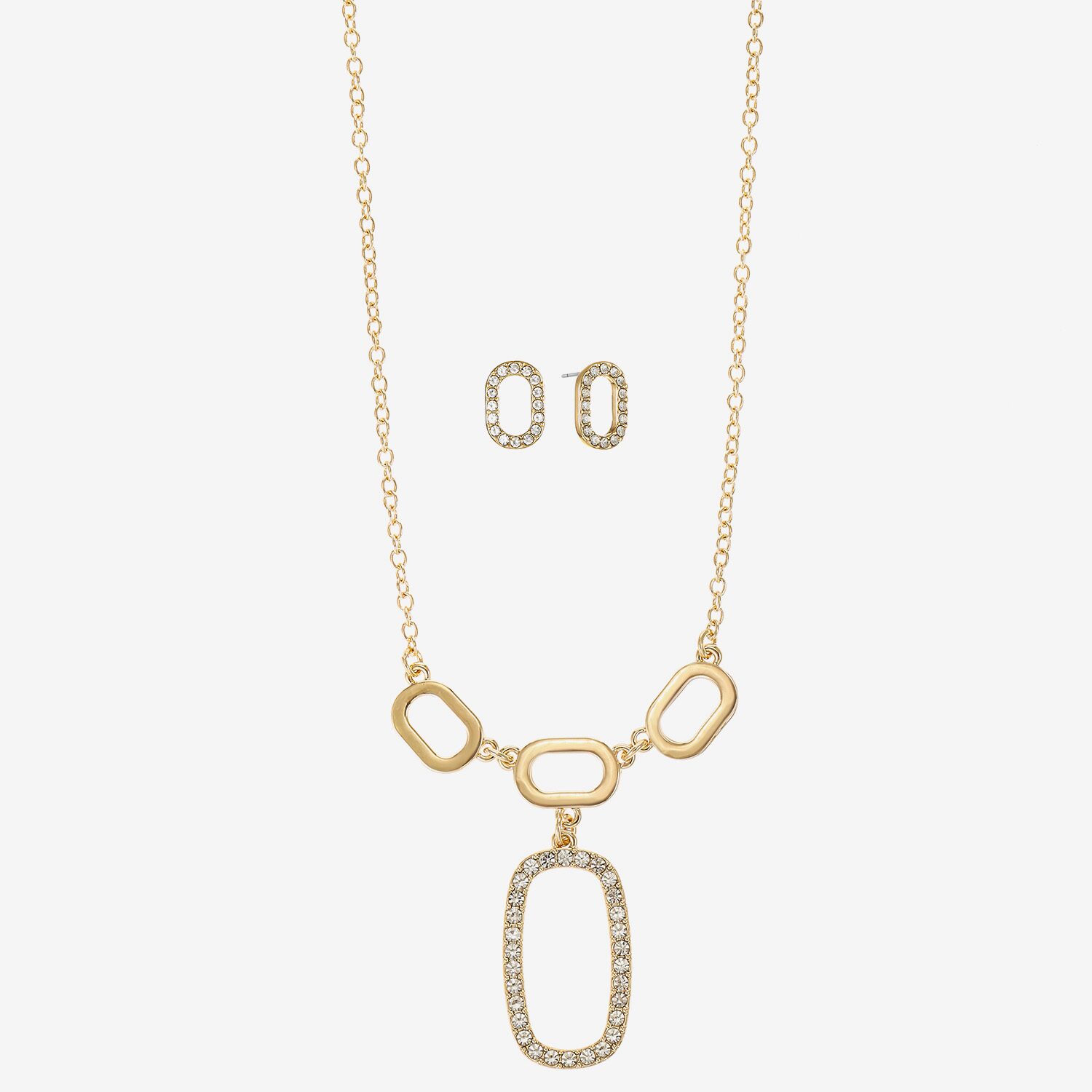Liz Claiborne Y Necklace And Stud Earring Womens Glass Hypoallergenic 2-pc. Jewelry Set
