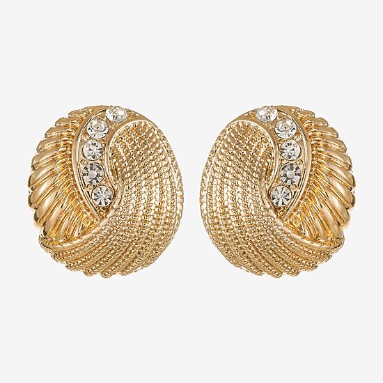 Monet Jewelry Gold Tone Spiral Glass 21mm Stud Earrings