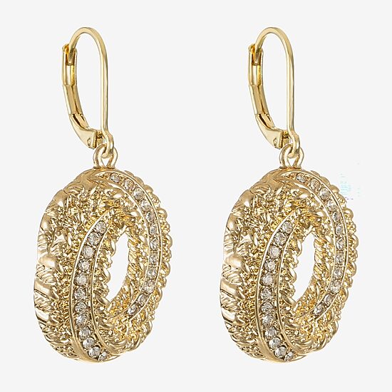 Monet Jewelry Gold Tone Spiral Womens Glass Drop Earrings