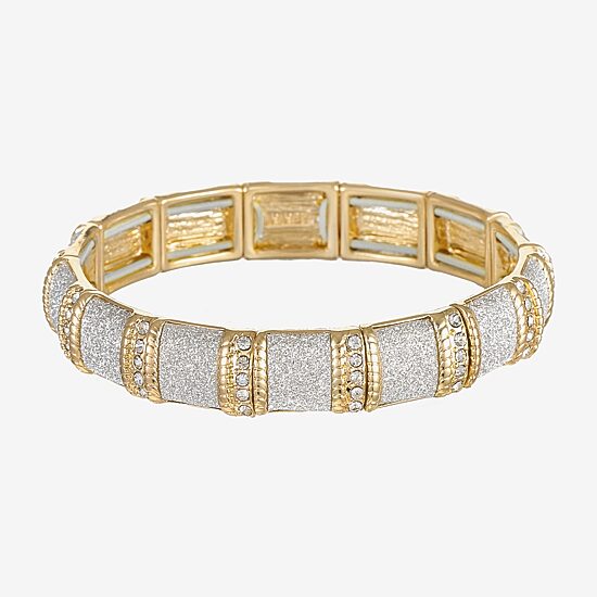 Monet Jewelry Gold Tone Womens Glass Stretch Bracelet