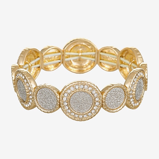 Monet Jewelry Womens Glass Round Stretch Bracelet