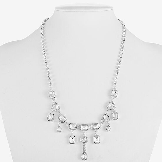 Monet Jewelry Timeless Silver Tone Womens 17 Inch Collar Necklace