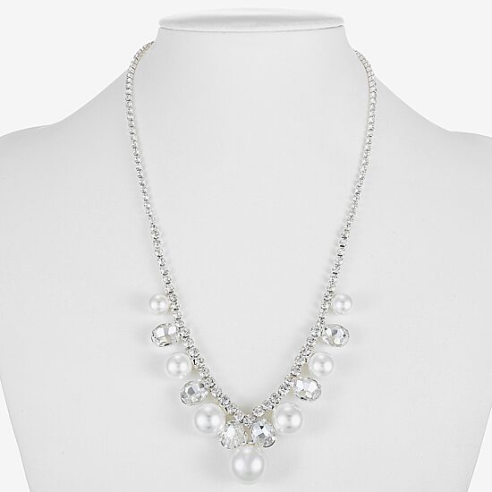 Monet Jewelry Timeless Silver Tone Womens 17 Inch Collar Necklace