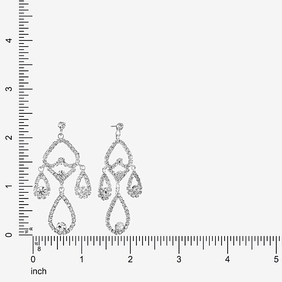 Monet Jewelry Timeless Silver Tone Womens Glass Hypoallergenic Chandelier Earrings