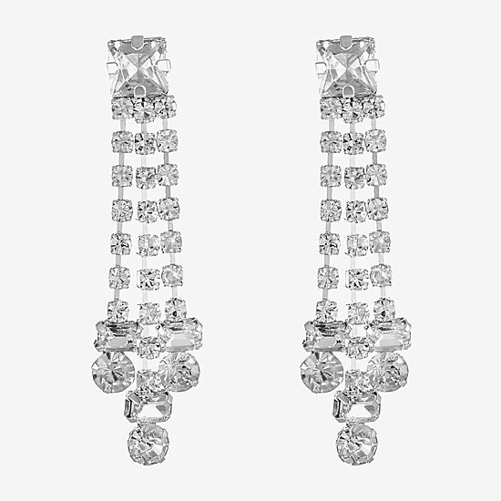 Monet Jewelry Timeless Silver Tone Womens Glass Hypoallergenic Drop Earrings