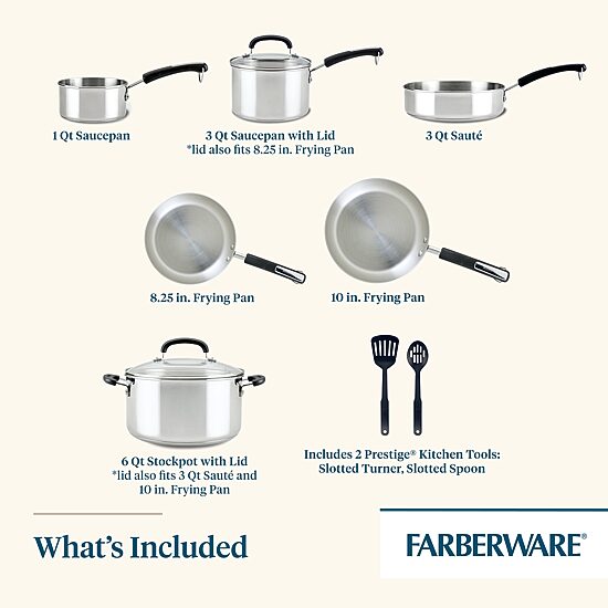 Farberware Brilliance Stainless Steel 10-pc. Cookware Set