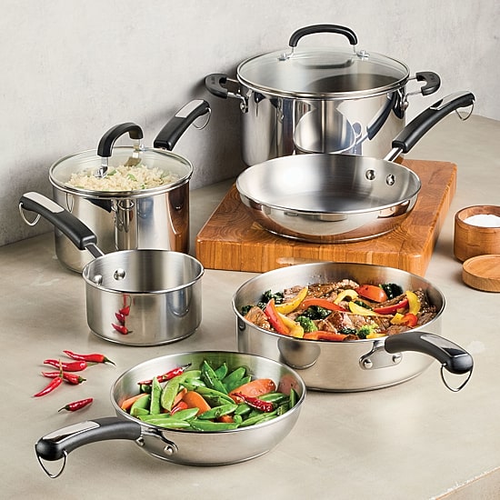 Farberware Brilliance Stainless Steel 10-pc. Cookware Set