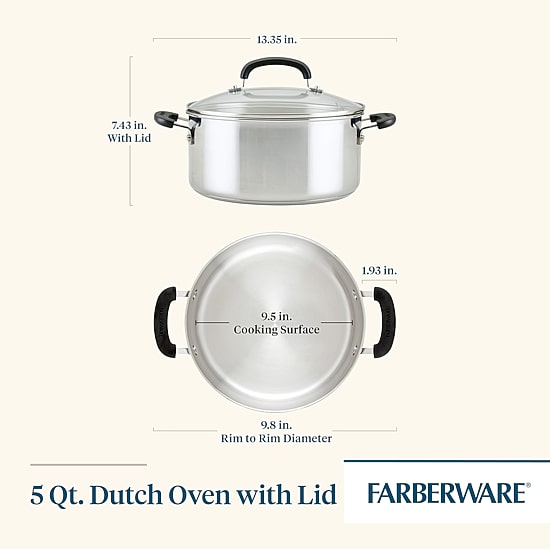 Farberware Brilliance Stainless Steel 5-qt. Dutch Oven