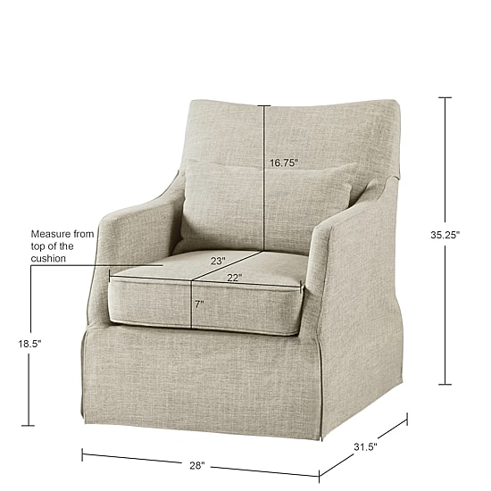 Martha Stewart London Swivel Upholstered Armchair