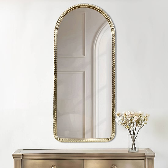Madison Park 45 Mia Gold Metal Arch Wall Mount Wall Mirror
