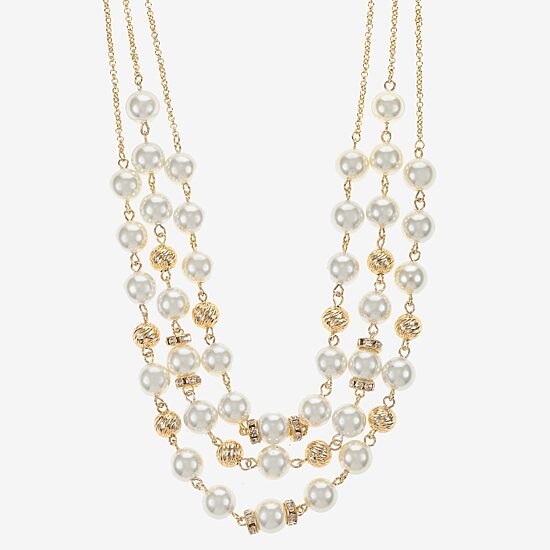 Monet Jewelry Womens Glass 19 Inch Strand Necklace