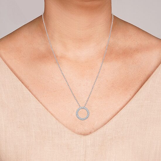 YES, PLEASE! 1/10 CT.T.W. Natural Diamond Sterling Silver Pendant Necklace