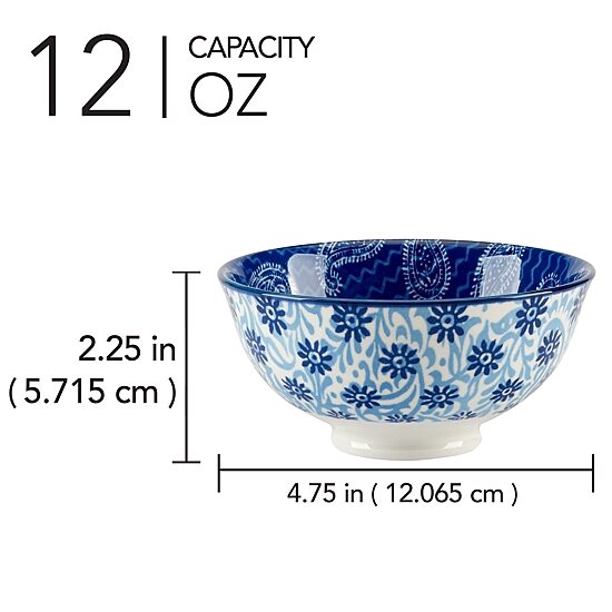 Certified International Carnival Blue 6-pc. Porcelain Fruit Bowl