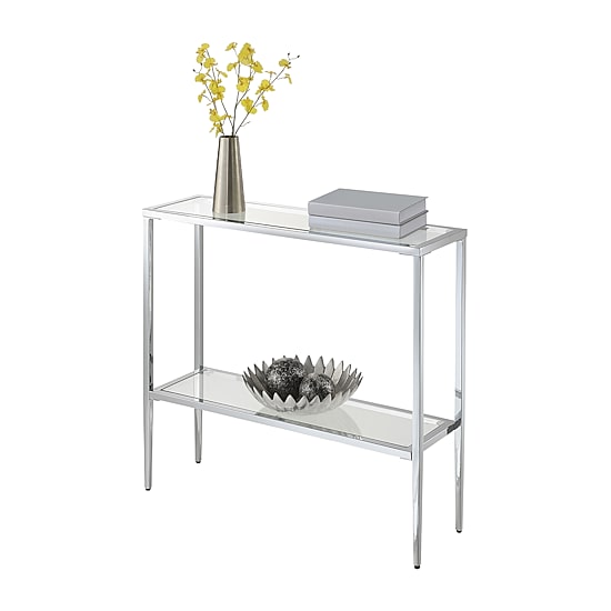 Convenience Concepts Nadia Glass Top Metal Console Table