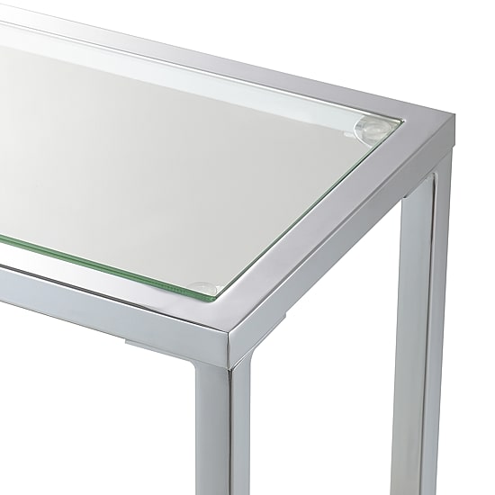 Convenience Concepts Nadia Glass Top Metal Console Table